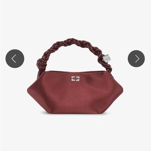 This Dark Burgundy Satin Mini GANNI Bou Bag